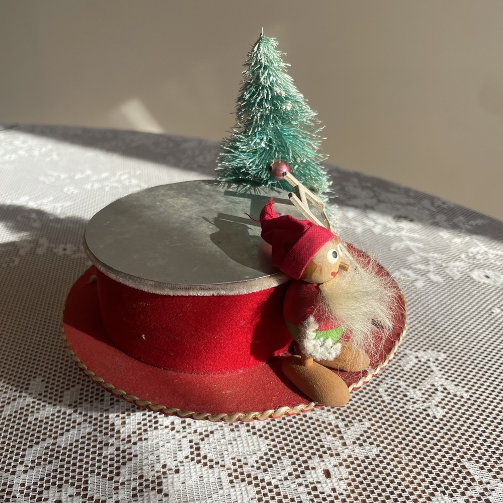 Vintage Musical Christmas Assemblage Stand Pixie Mercury Bead Bottle Tree Japan - Picture 6 of 16